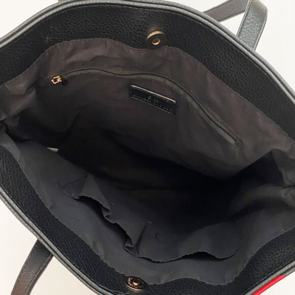 Faux Leather Big Red Heart Tote Black 14 x 16 - Picture 8 of 11